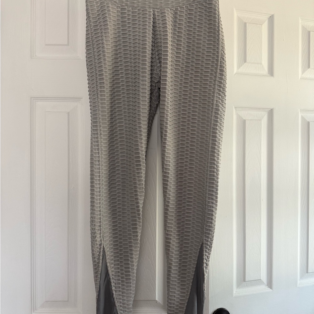 Gray Textured Women's Pants